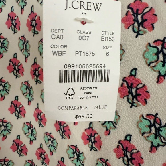 J. Crew Spring Tank Top Size 6 Blue and Pink NWT - Picture 3 of 4